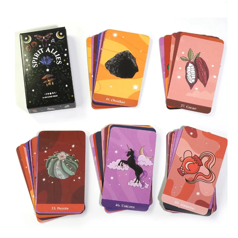 بطاقات Spirit Allies Oracle A 60 Deck Tarot English Visions Divination Edition Borad Playing Games #6