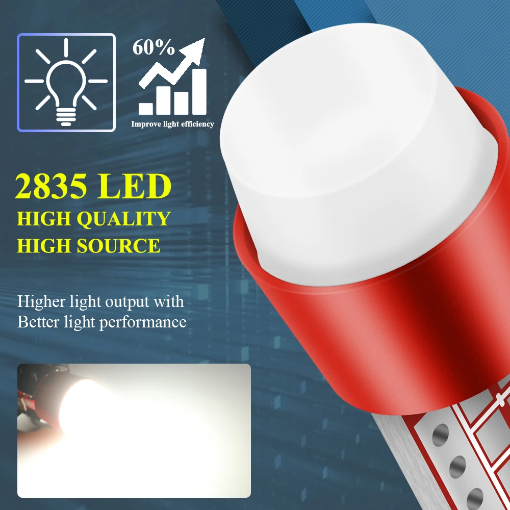 kevanly 10pcs W5W T10 194 Canbus No Error For Car Interior Parking Position Light Super Bright Pink Blue Red Plug and Play 12V