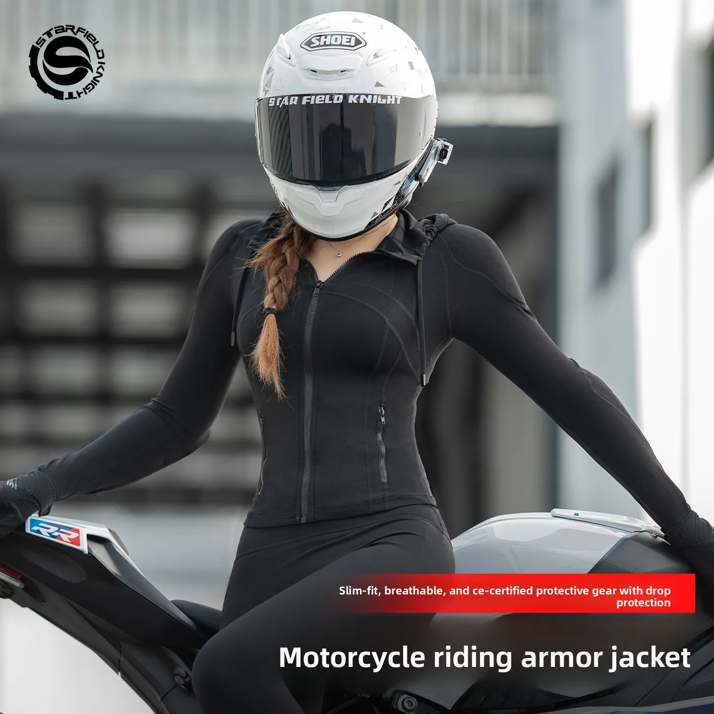 Star Knight summer women's motorcycle cycling suit anti-drop invisible soft armor solid color slim racing suit SKJ870