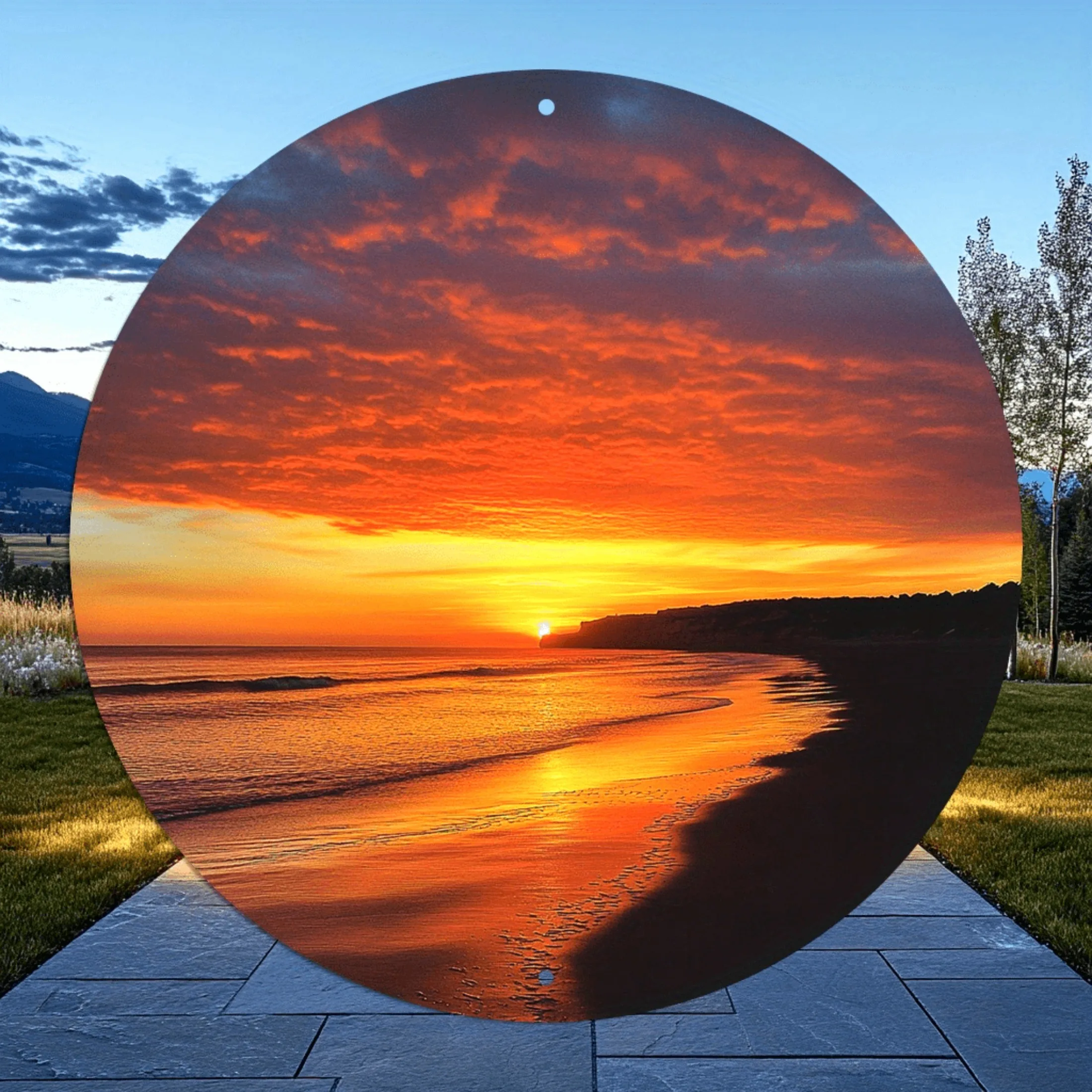 Home Decor Orange - Custom 2D Flat Round Metal Wall