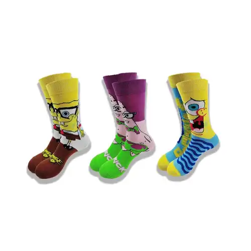 Anime lindo dibujos animados Hip Hop personalidad estilo callejero feliz novedad impresión y teñido hombres y mujeres calcetines