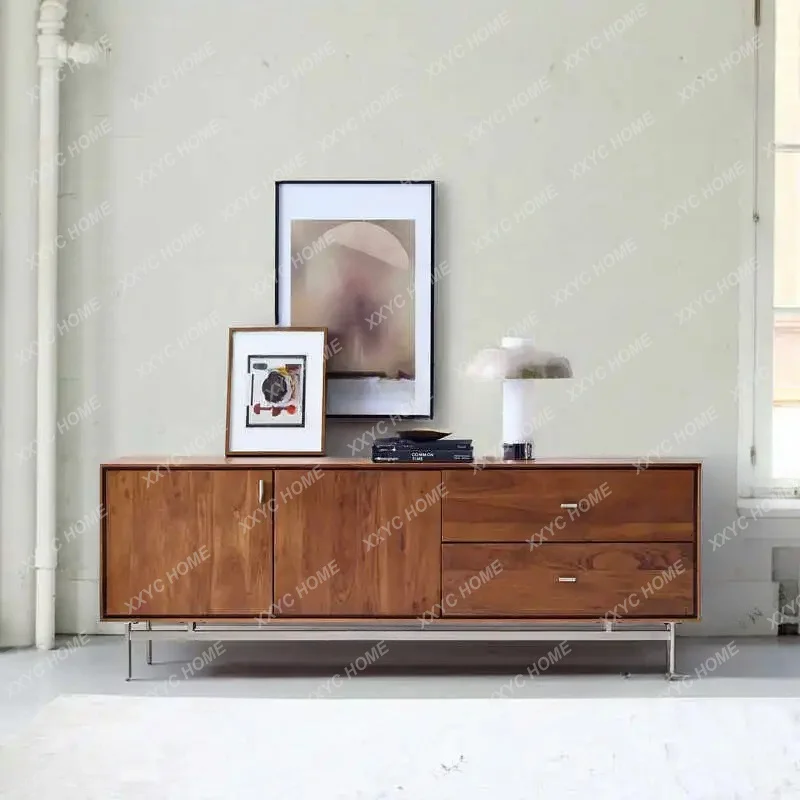 XXmedieval solid wood TV cabinet living room retro simple TV cabinet