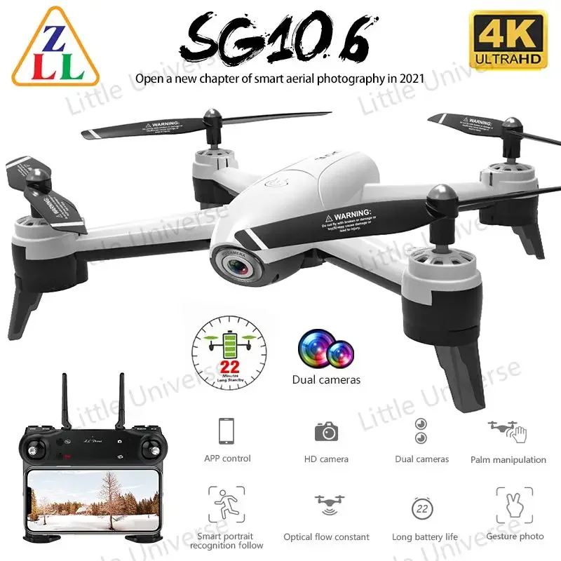 SG106 Drone 4K Camera WiFi FPV RC Optical Flow 1080P HD Drones Dual Aerial Video Wide Angle Quadcopter Aircraft Dron helicopter