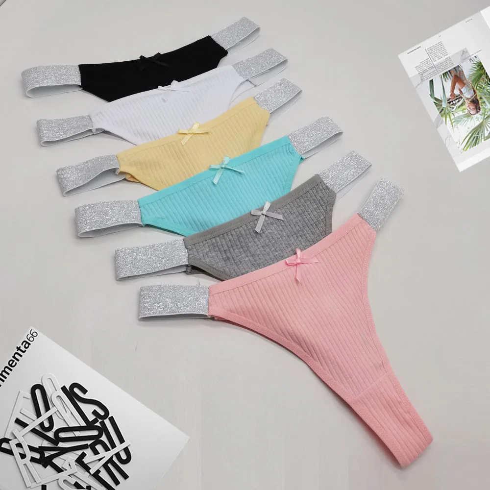 New Style 5pcs/Lot Women Thread cotton widened high elastic rubber panty T Underwear shorts Briefs Cotton Ladies Thong 87522