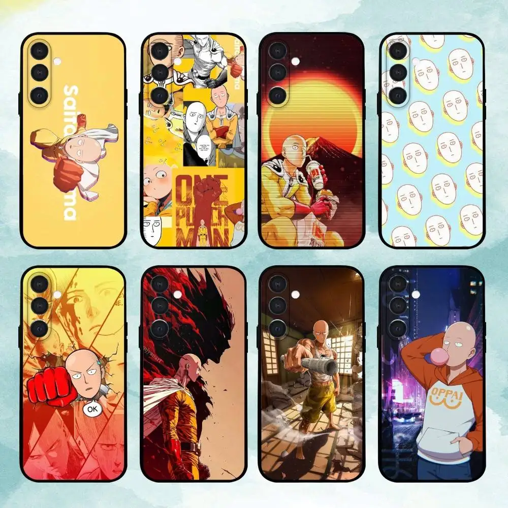 

Anime One P-Punch Man Phone Case For Samsung A73,72,71,A52,51,40,41,A22,A32,31,A13, Soft Black Shell