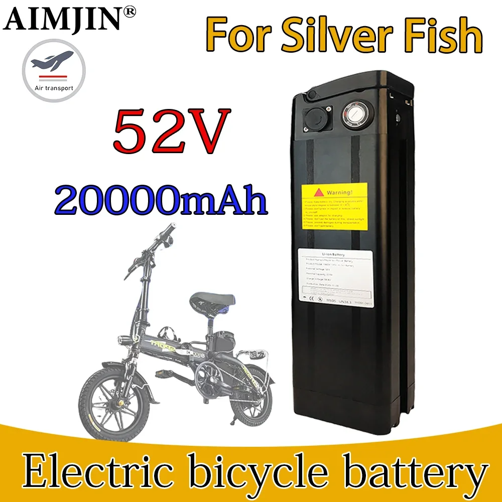 Folding Electric Bike Silver Fish Battery Pack 52V 20Ah/20000mAh NCM Paris London Ebike Bottom discharge Akku