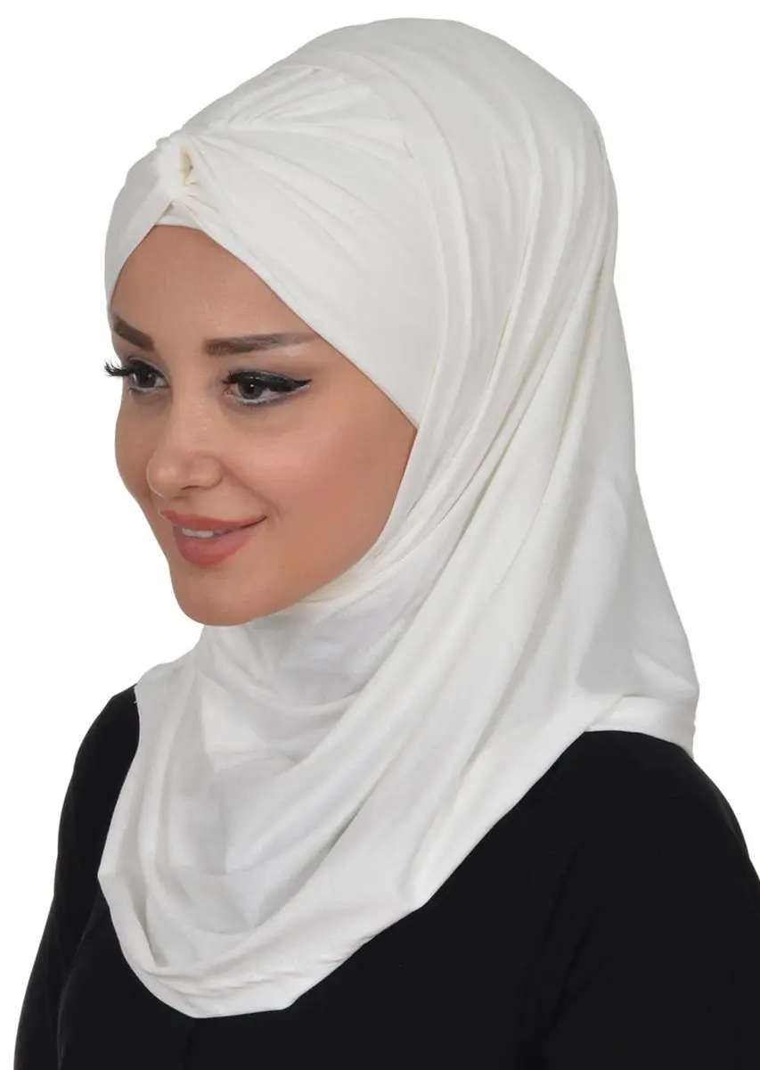 Ensemble d'écharpe en os peigné, crème