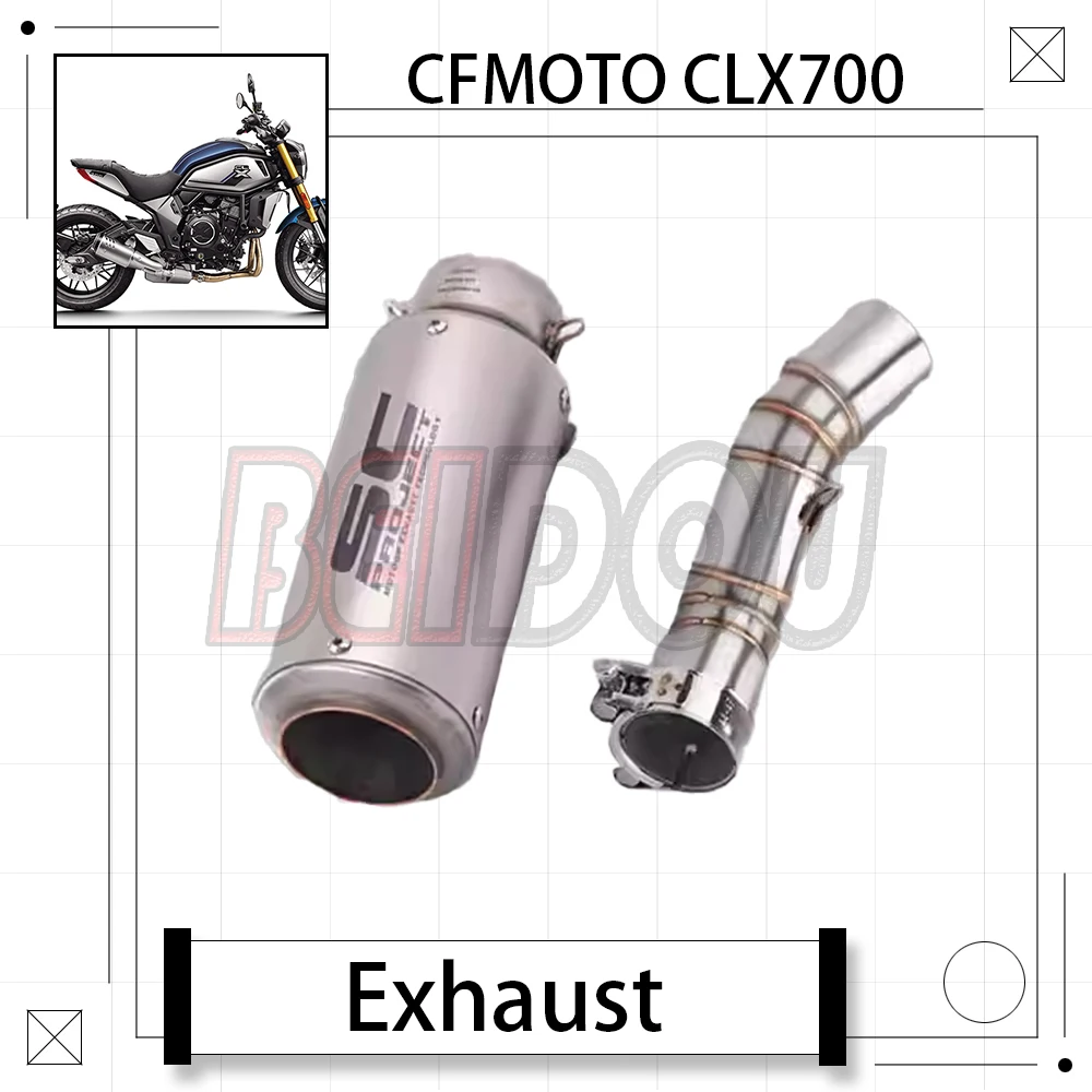 

For CFMOTO CLX700 700CLX 700CL-X 700 CLX Motorcycle Modified Exhaust Pipe Mid-tail Exhaust adapter Mid-section