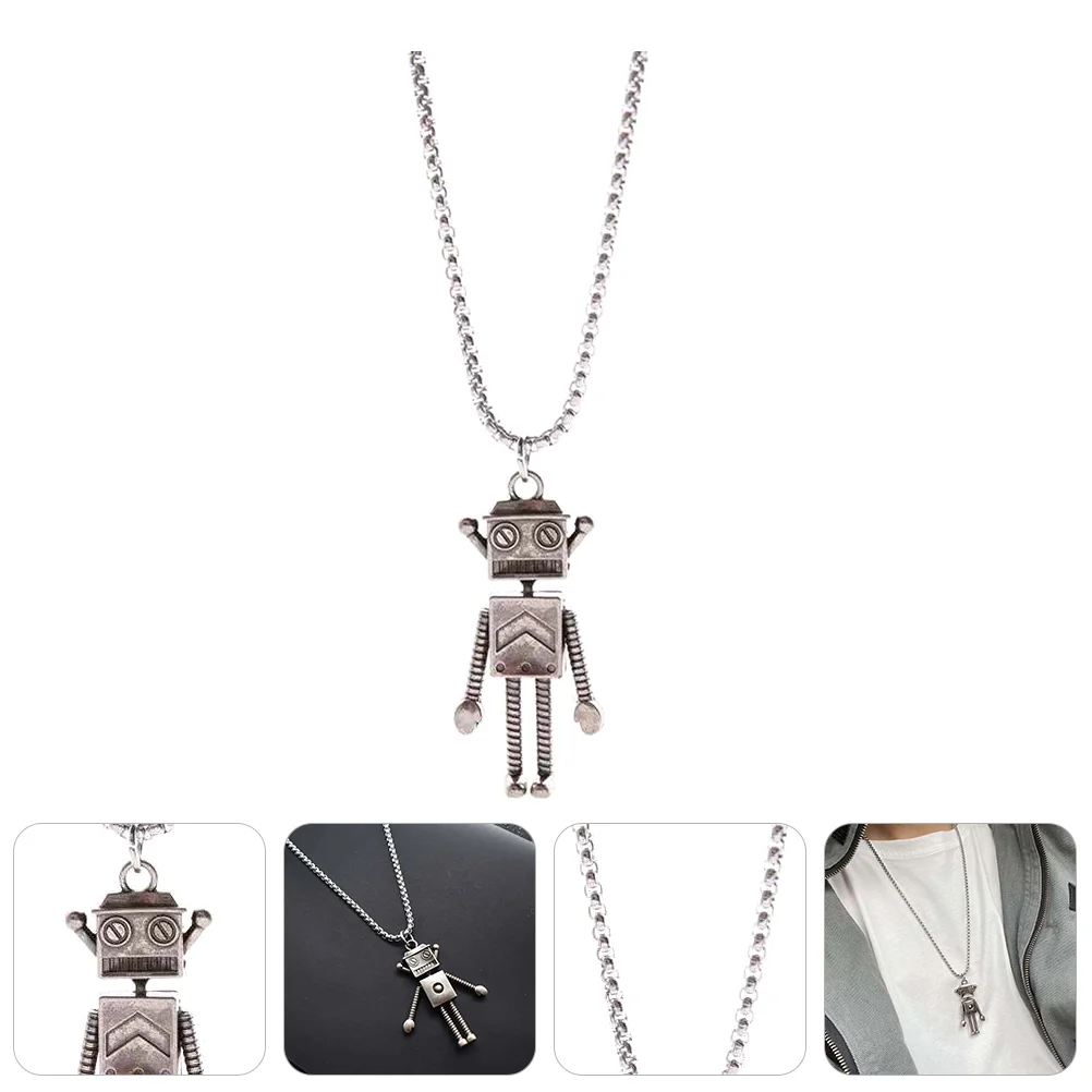 Robot Necklace Decoration Unique Retro Antenna Chain Vintage Ornament Pendant Style Robots