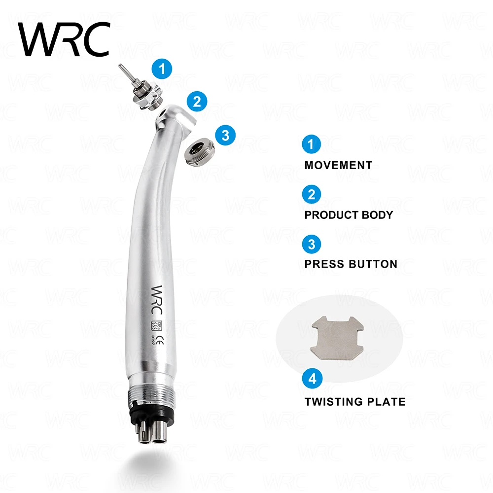 Dental High Speed Handpiece LED  E-generator Fiber Optic Triple Water Spray  Push Button Air Turbine CartridgeTurbine 2/4holes