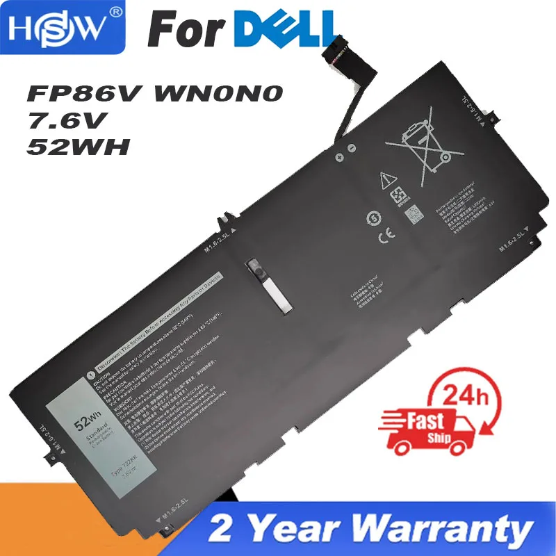 

722KK Laptop Battery For DELL XPS 13 9300 9310 9380 Series P117G P117G001 P117G002 2XXFW FP86V WN0N0 7.6V 52Wh