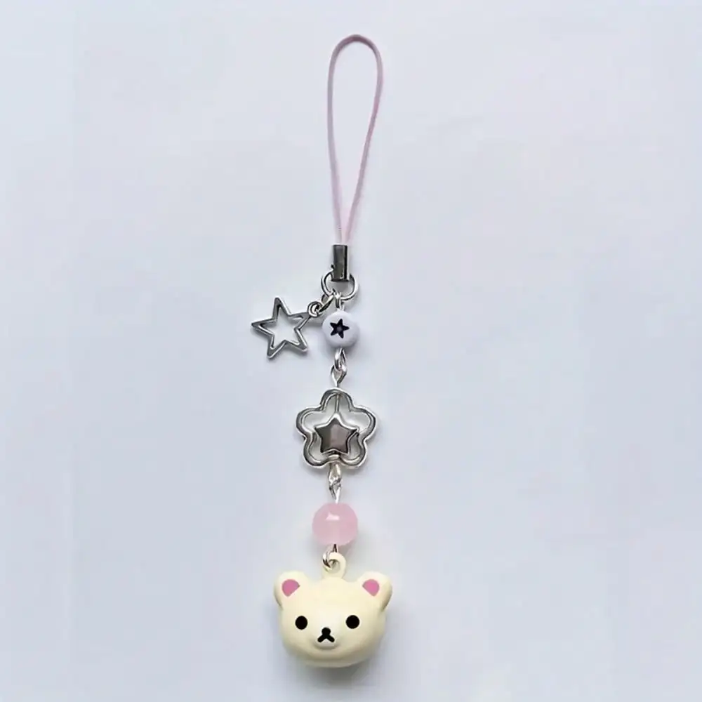

Cute Kawaii Bear And Star Beaded Phone Charm - Cute Alloy Pendant Compatible With Android And Most Smartphone,Gifts For Friends