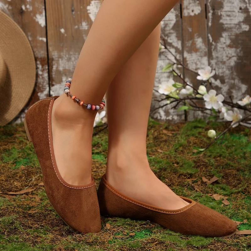 

Comfortable Round Toe Women's Casual Shoes 2026 Spring and Autumn New Season Low Cut Fashion Element Flat Heel