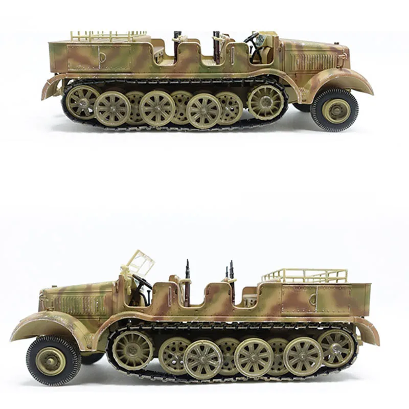 1/72 Schaal Duitse Sd.Kfz.8 12-ton Half-track 88 Gun Towed Trailer Troop Carrier Simulatiemodel Display Collectible Toy Gift