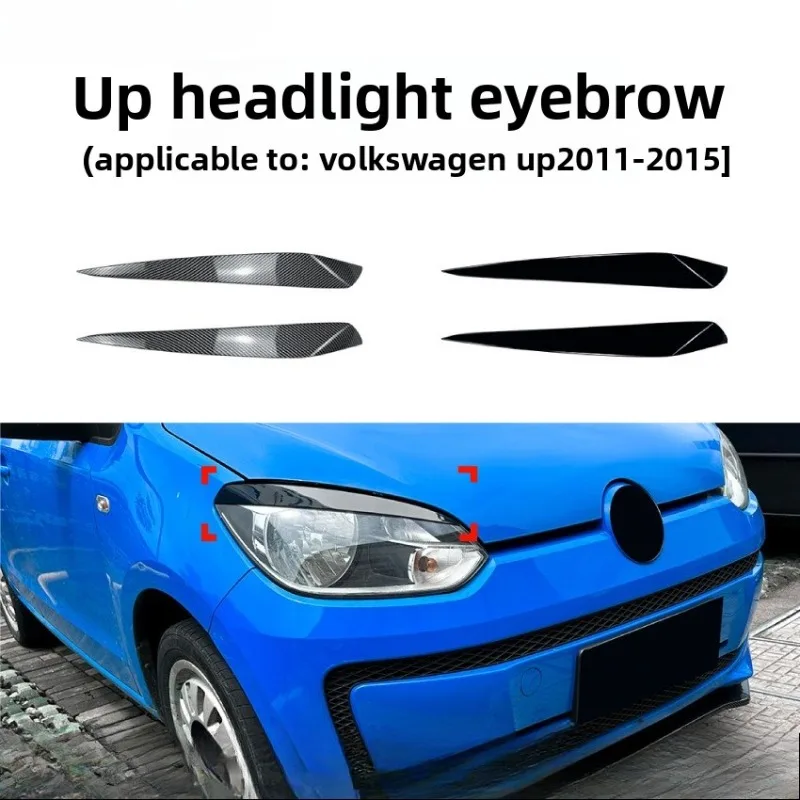 

2 шт. автомобильные фары, лампы для бровей, наклейки для Volkswagen VW UP 2011-2015, глянцевый черный автомобильные веки, крышки ABS Carbon