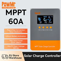 PowMr MPPT 60A Solar Charge Controller 12V 24V 36V 48V Auto For Lead-Acid and Lithium Battery Max PV Input 160V