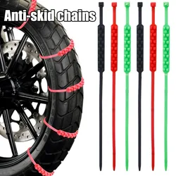 Anti-Skid Snow Chains for Motorcycles Bicycles Car Winter Tire Wheels Non-slip Cable Ties Motorbike Emergency Tire Chain Tools