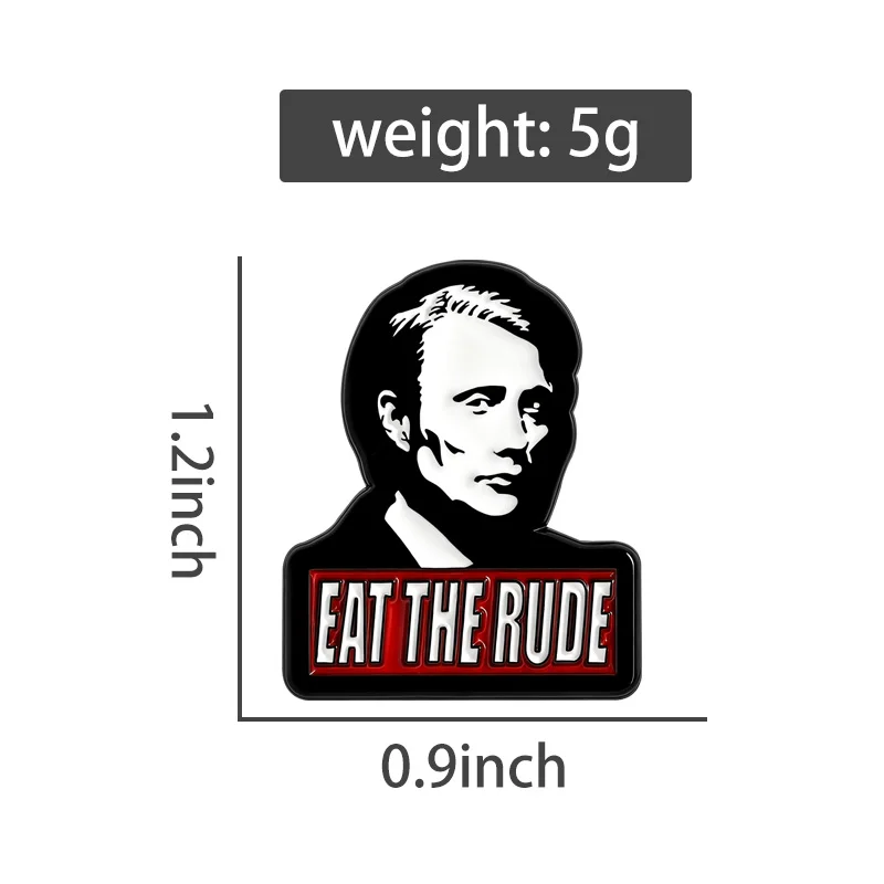 Eat the Rude Enamel Pin - Suspense Film Characters Brooch Lapel Backpack Badge Unisex Movie Fan Gift