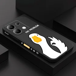 Hello Duck Phone Case For Xiaomi Redmi Note 14 13 12 12S 11 11S 10 10S 9 9S Pro Plus 4G 5G Liquid Silicone Cover