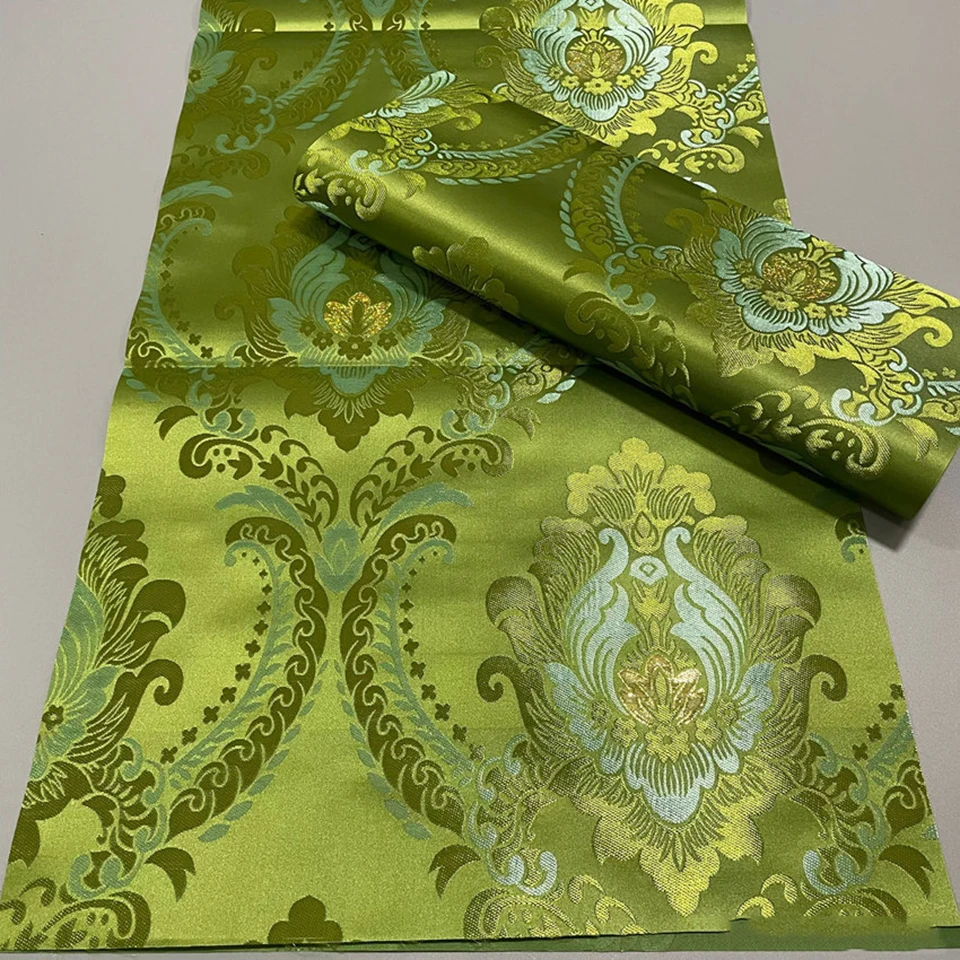 

Nigerian Wedding Gele Set | 2pc Luxury Green 3D Embroidered Swiss Damask Headtie & Headwrap, Traditional Sego Heirloom TXH-22-15