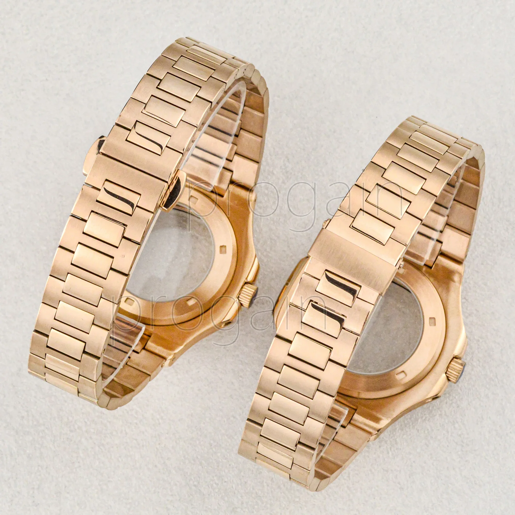 41mm Stainless Steel Watch Case&Strap/Bracelets Rose Gold  Fit Nautilus NH35 Automatic Movement 30.5mm Dial Accessories parts