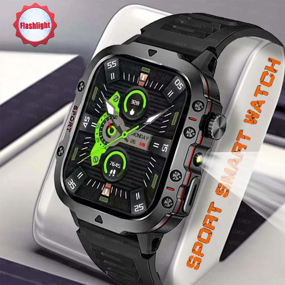 

Военные умные часы, мужские классические часы 1,96 HD, беспроводной трекер для вызова и здоровья, фото, голосовой помощник, часы Baron, фонарик