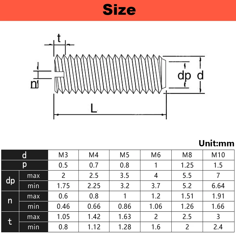 النايلون الأبيض آلة متر المسمار البلاستيك تشديد برغي بدون رأس مشقوق كيمي M3 M4 M5 M6 M8 M10 M12 معزول الترباس متري #2