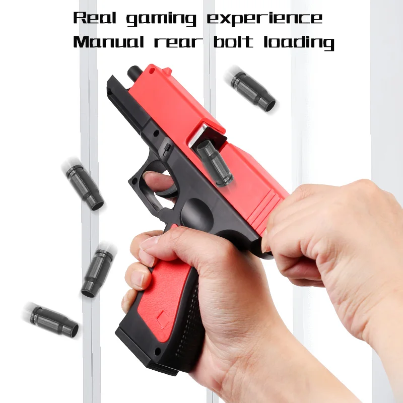 Upgrade Unstuck Shell] Toy Gun With Jumping Shell,88PCS Foam Blasters Set (1 Toy Gun + 24 Shells + 60 Bullets + 2 Bullet Clips