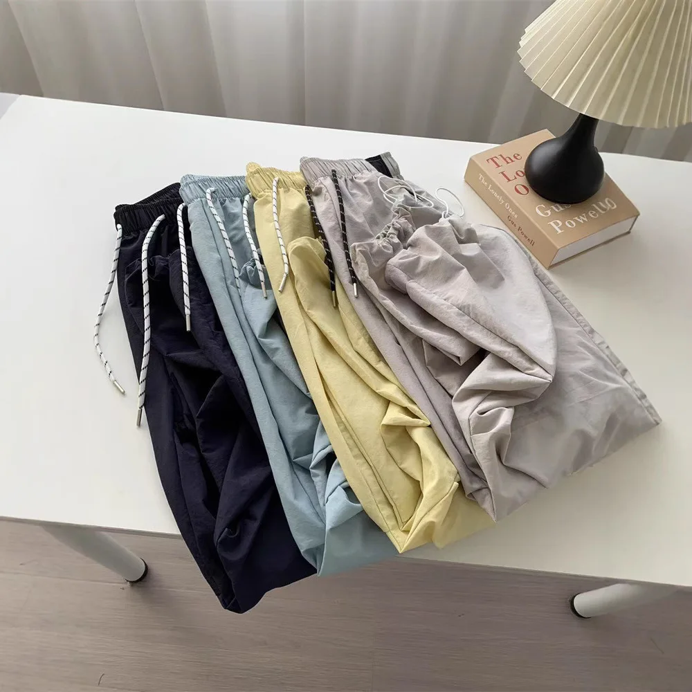 

Quick Drying Paratrooper Pants Drawstring Casual Women's Wide Leg Pants