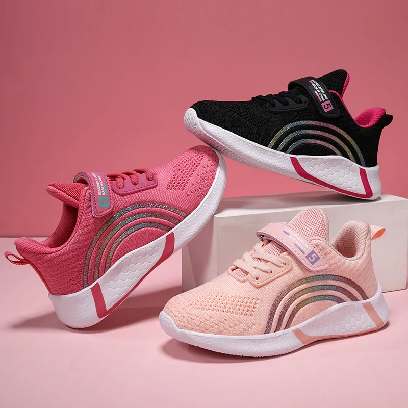 

Модная обувь для девочек, новинка 2021 года, осенние детские кроссовки больших размеров, удобная дышащая сетчатая обувь для мальчиков, простая универсальная повседневная обувь для девочек