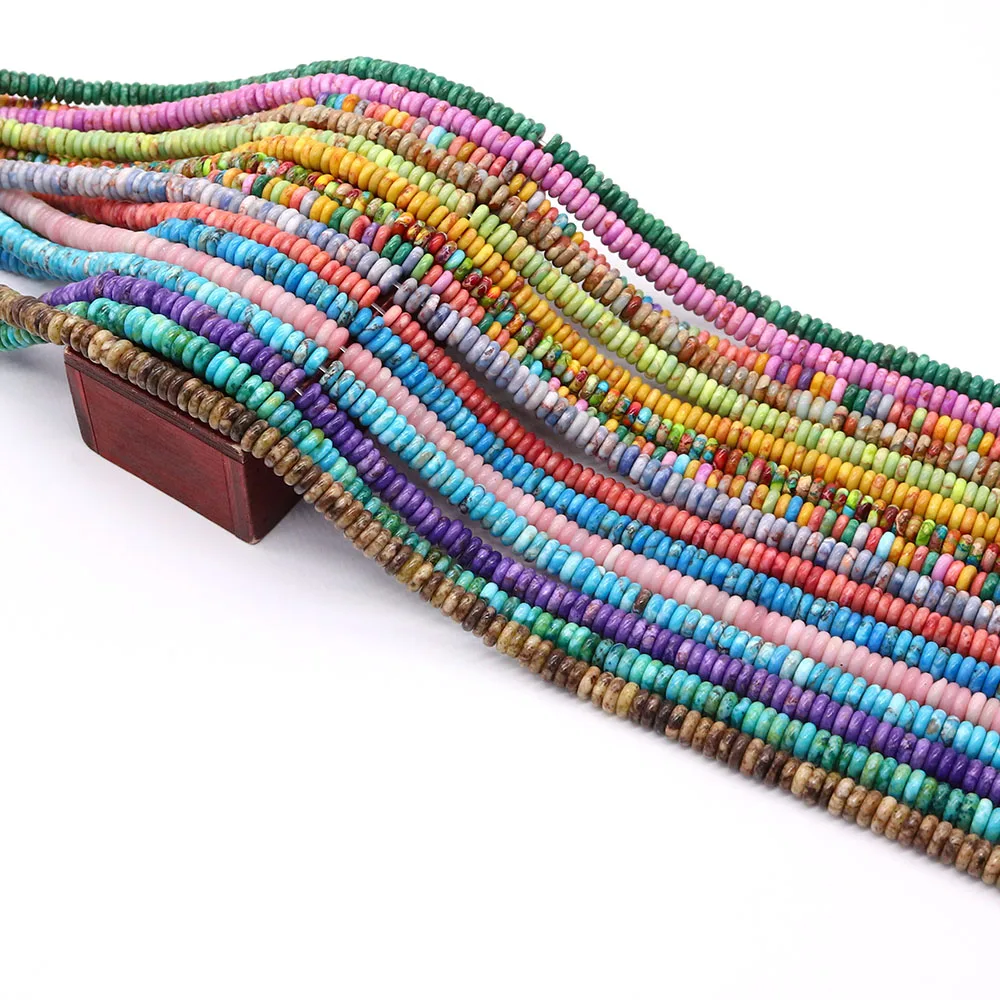6x6mm Round Flat Shaped Natural Emperor Stone Beaded for Necklace Bracelet Jewelry Making 1 Strand Multicolor Wholesales Supply