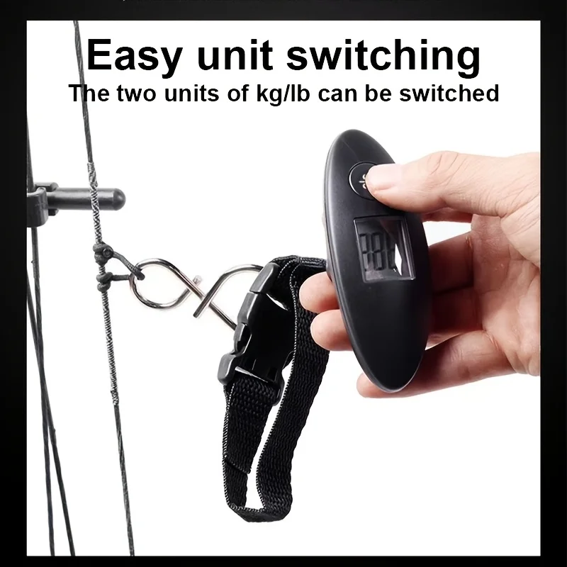 موازين الأمتعة الرقمية مع خطافات، موازين الأمتعة الإلكترونية المحمولة 50 كجم/110 رطل، موازين رقمية وظيفة الفارغة، رقمية عملية #5