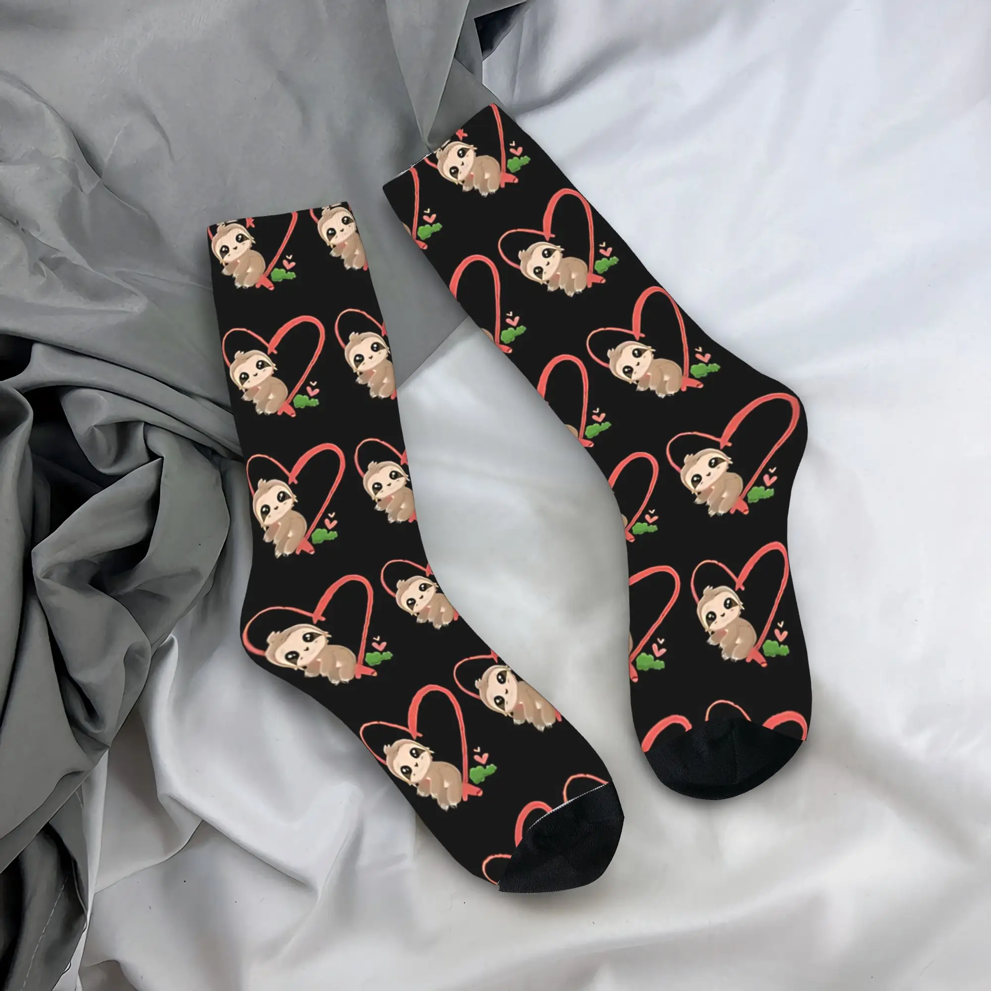 Sloth Love Cute Sloth  Socks  Anti Skid Stockings Men Warm Soft Skateboard Socks Autumn Vintage Graphic Socks