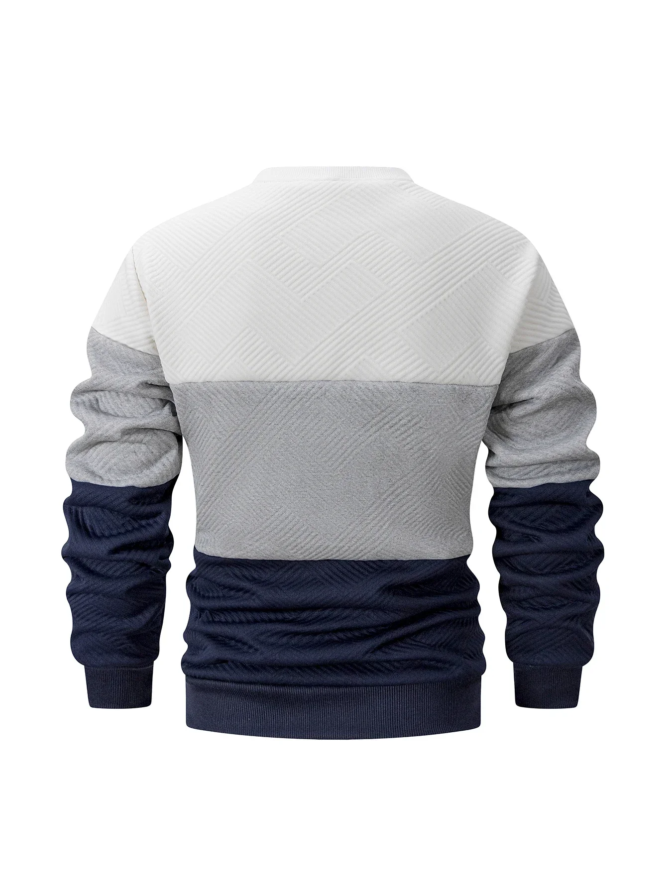 Herren-Sweatshirt, warm und weich, mit Farbblock-Design, Fleece-Futter, strukturierte Oberfläche, ideal für Herbst und Winter, lässig für den täglichen Gebrauch. – Detail 5