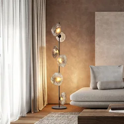 Modern Glass Floor Lamps Minimalist LED Corner Floor Light for Living Room Hotel Home Decor Nordic Bedroom Bedside Standing Lamp