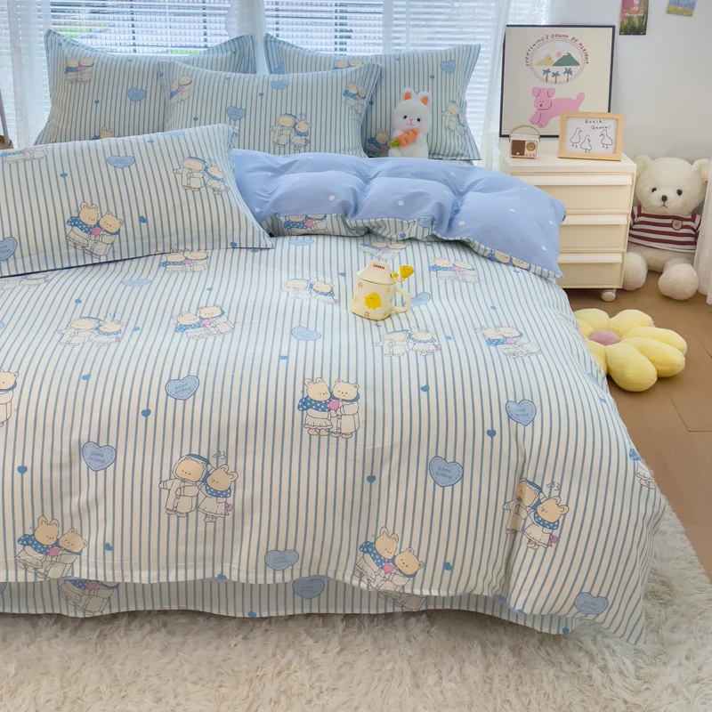 1pc 100%Cotton Duvet Cover Cartoon Style High Quality Blanket Cover Soft Reactive Printed Quilt Cover Single(without pillowcase)