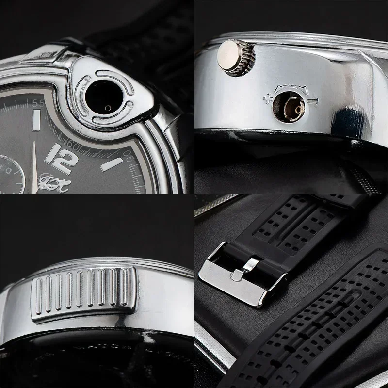 New Trendy Metal Gas Watch Lighter Men Outdoor Windproof Portable Rechargeable Lighter Fashion and Cool Personality Gift 2025