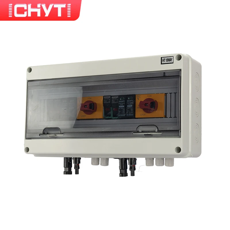 Imagem -03 - Chyt-solar Surge Lightning Protection dc Combiner Box ao ar Livre à Prova Dágua Corda Ip65 pv 1000v 2-in2-out Ht18way