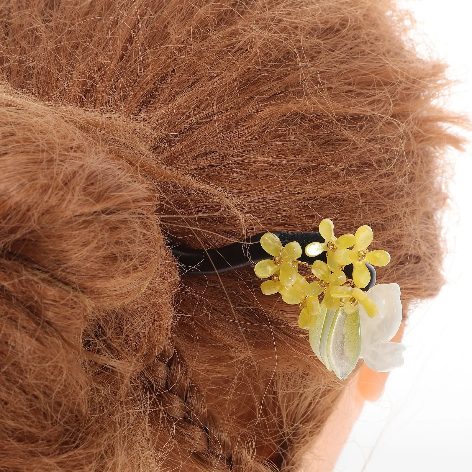 

2 шт. Деревянные заколки для волос в виде кролика с османтусом, винтажные, в китайском стиле, для женских причесок-пучков, аксессуары для укладки волос