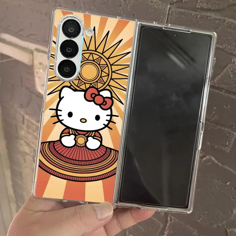 سانريو S جميلة مرحبا كيتي شفافة لينة غطاء الهاتف حقيبة لهاتف سامسونج غالاكسي ZFold7 ZFold6 ZFold4 ZFold5 Z أضعاف 7 6 5 4 3 #4