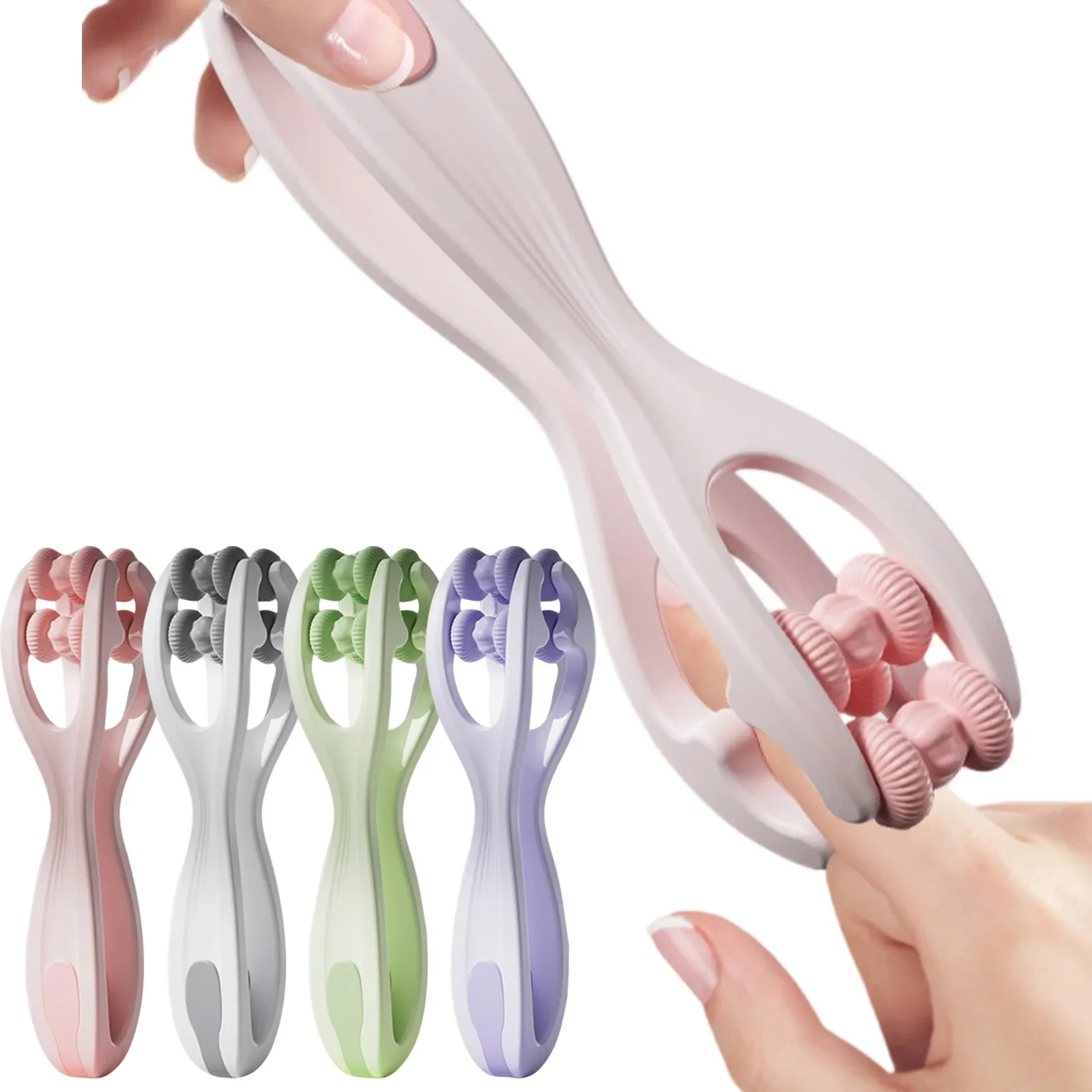 Massaggiatore per le dita Design a rulli a doppia fila Massaggiatore portatile per articolazioni delle mani Massaggio dei punti di tazza Strumenti per il rilassamento muscolare del dragaggio dei meridiani