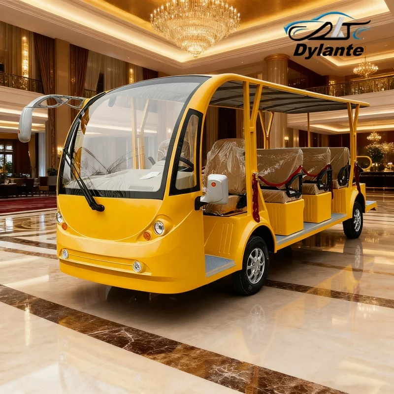New 72V Lithium Battery Powered Airport Shuttle and Resort Tour Bus With , 5000W And 7000W AC Power Options, Golf Cart Electric