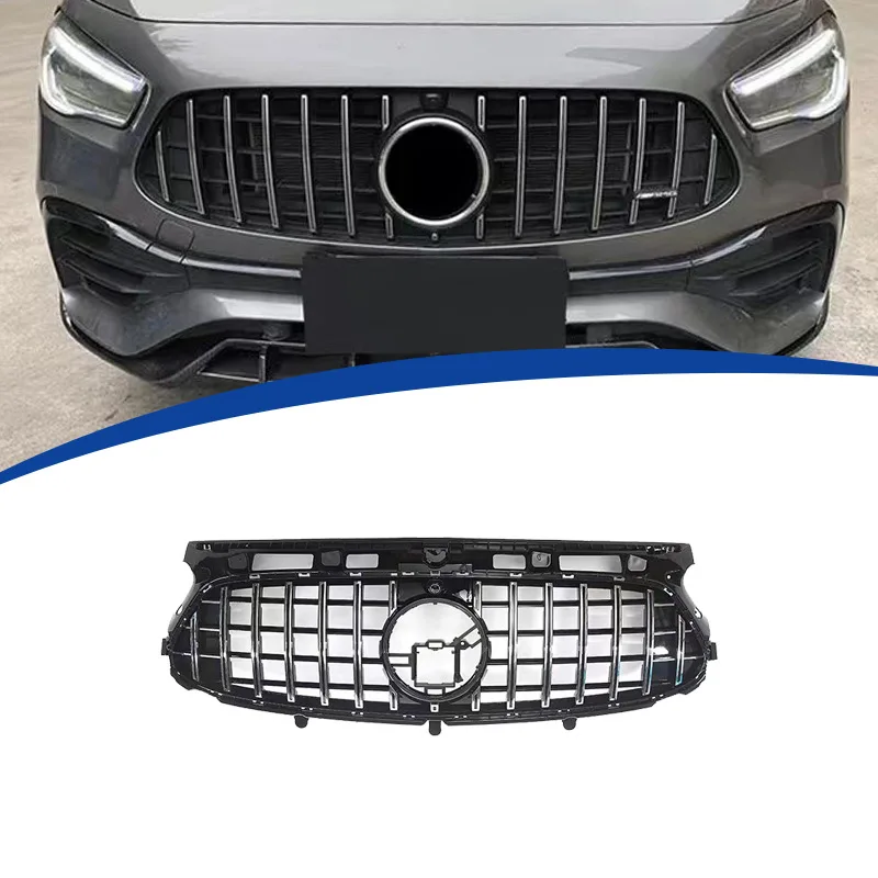 Glossy Black Radiator Grilles For 2020-2023 Mercedes Benz GLA H247 GT Racing Grilles Bumpers Body Kit Hood Gloss Black