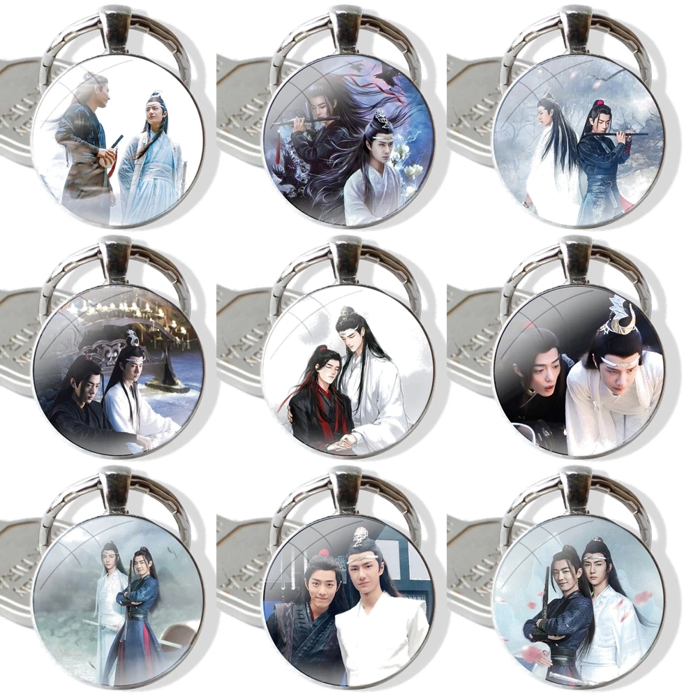 Chinese TV Show Chen QingLing Keychain Handmade Glass Cabochon Key Ring Holder Pendant Key Chains