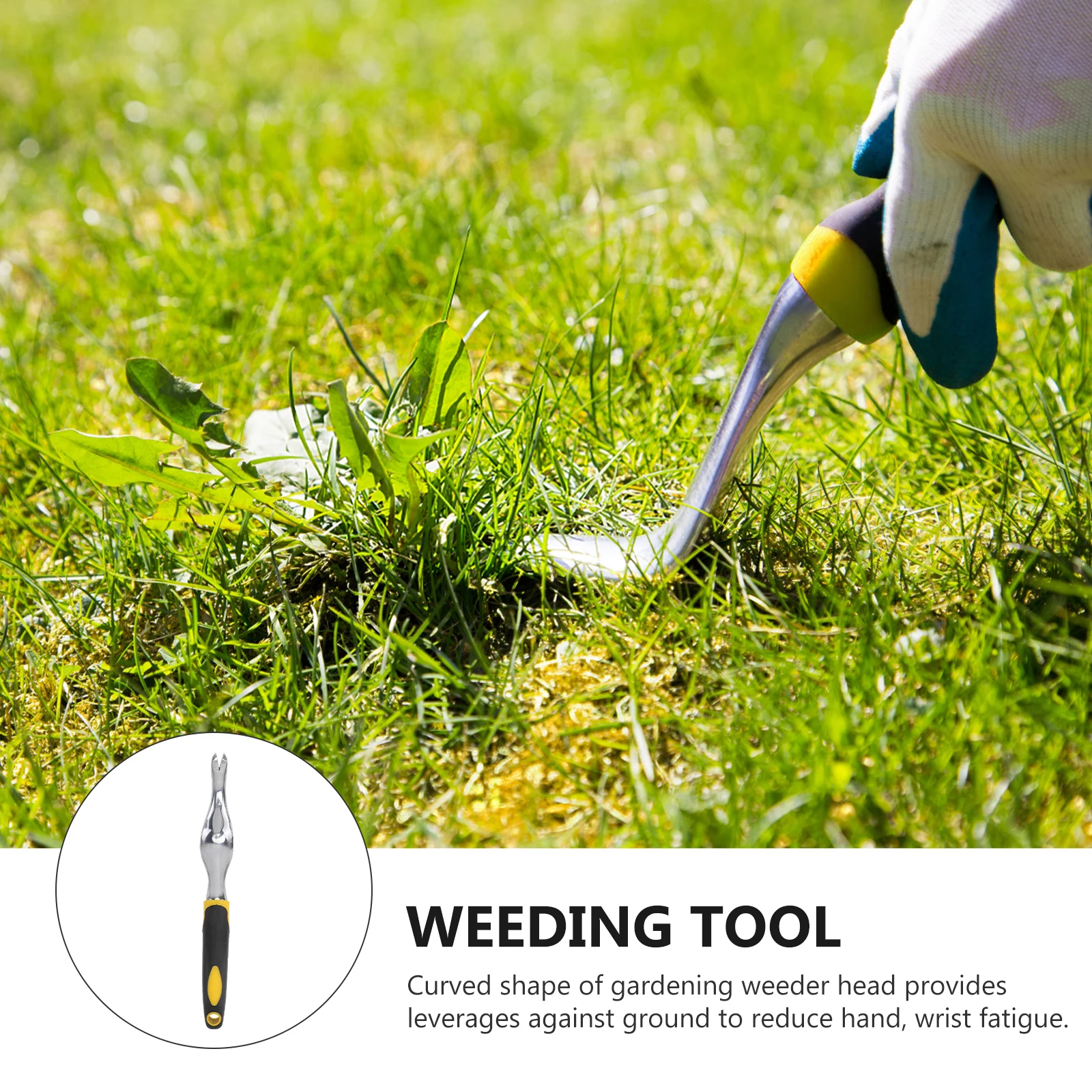 

Manual Weeder Fork Handheld Gardening Weeding Tool with Ergonomic Handle Puller Removal for Garden Lawn Yard