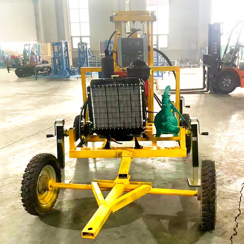 Customized Manufacture Customized 60hp Diesel Homemade Shallow 200m 300m Rock Borehole Drinking Water Well Drilling Machine