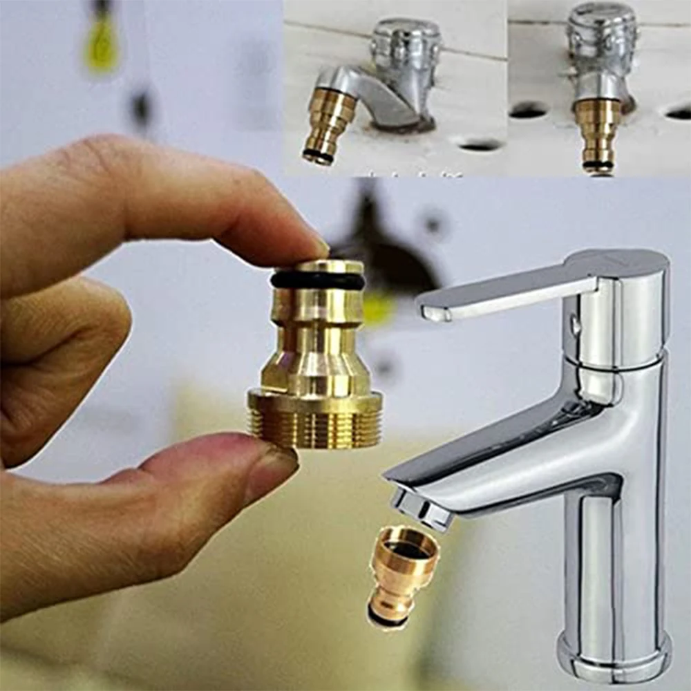 1/2/5 Peças Adaptadores Universais de Torneira para Cozinha, em Latão, para Irrigação de Jardim e Bacias