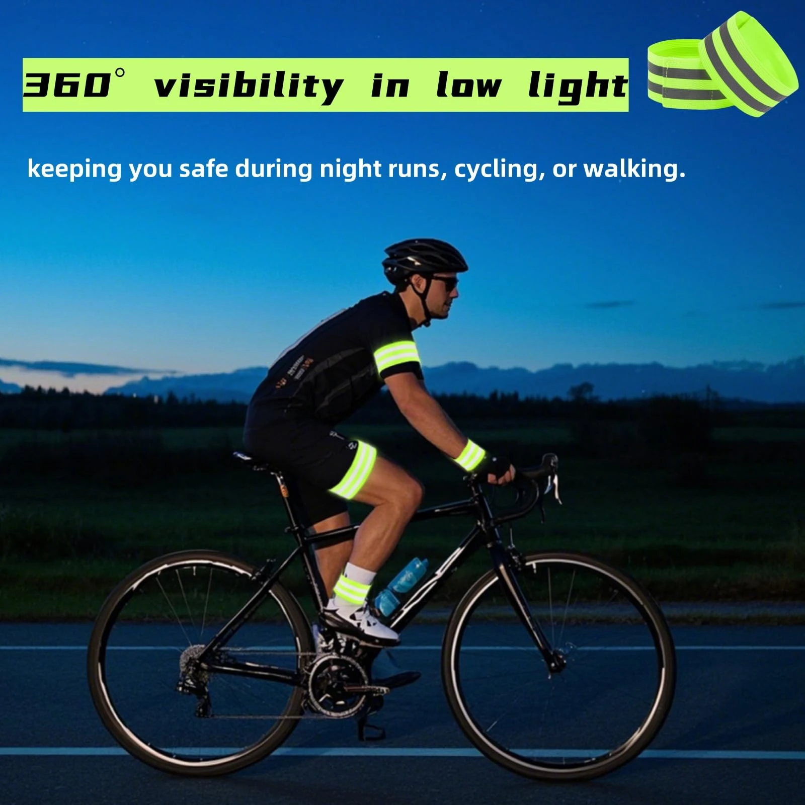 Reflect Straps for Night Walking Cycling Running Safety Reflector Tape Reflective Bands for Wrist Arm Ankle Leg High Visibility
