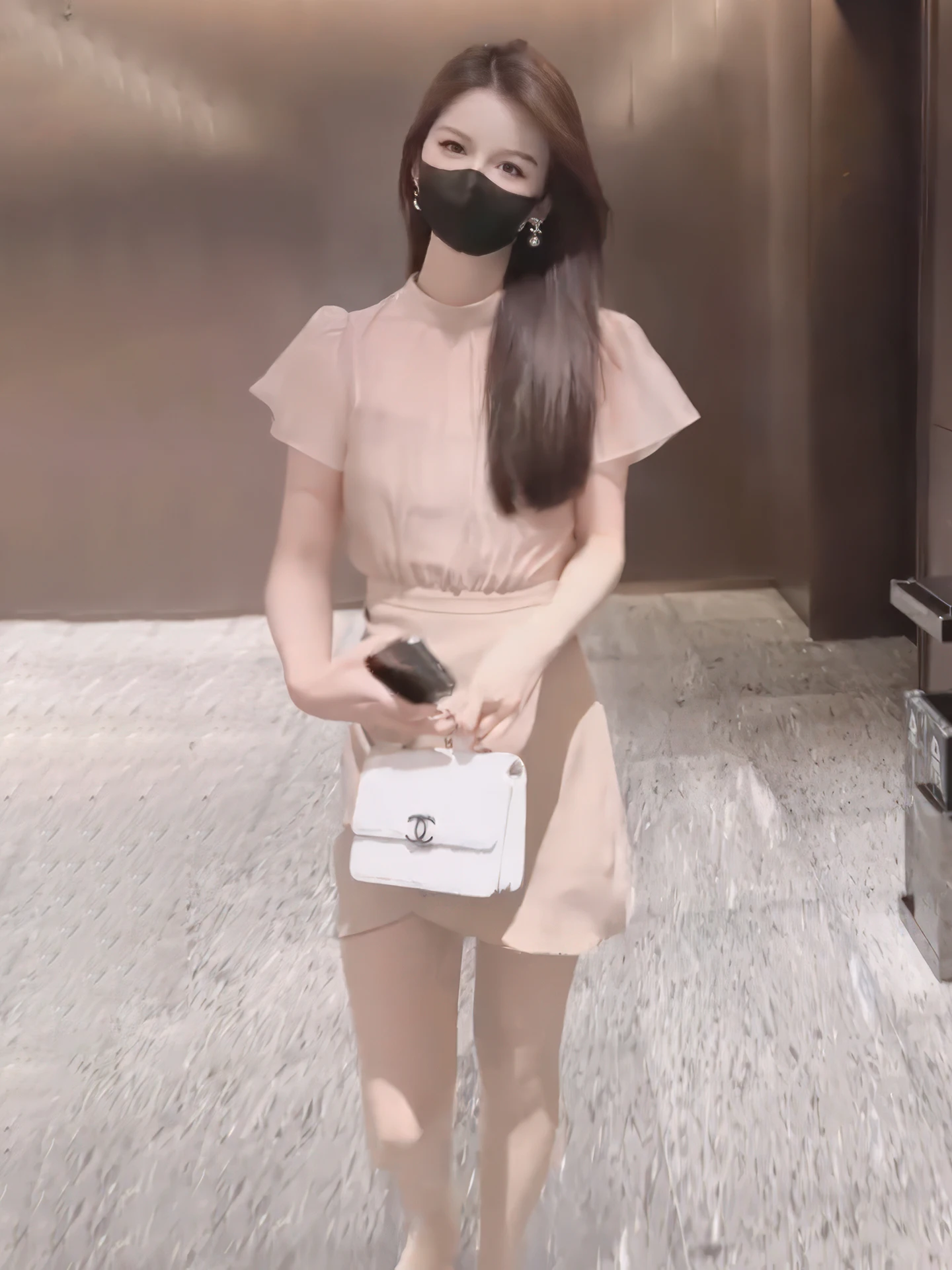 

Elegant Mesh Two-Piece Set Women's Summer 2026 New Stand Collar Top Strap Dress Fashionable Ensemble Short Sleeve Casual Wear