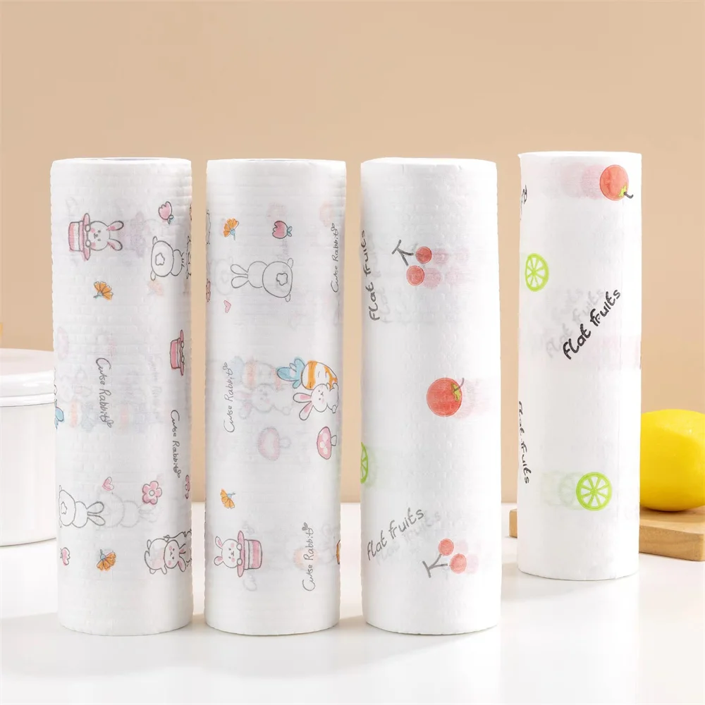 1/2PCS Kitchen Paper Towel Oil Absorbing Household Cleaning Tools Table Cleaning Cloth Wet And Polyester Kitchen Accessories